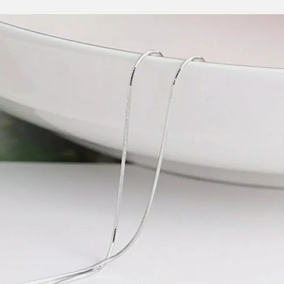 18" Snake S925 STAMPED Silver Chain - 1MM - Picture 4 of 5